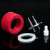 GL45 2-port connector cap components with PBT cap, silicone gasket and PTFE hose weight