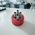 GL45 stainless steel 4-port connector cap assembled with red PBT screw cap