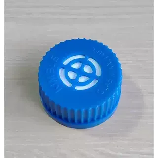 Top view of GL45 vented cap with PTFE membrane vent openings